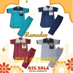 HARGA POMO setelan pakistan anak laki busana muslim anak laki model pakistan lengan pendek COD GRATIS ONGKIR