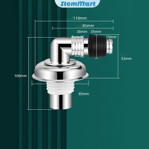 ItemMart Washing Machine Floor Drain Connector Deodorization Anti-Overflow Three-Way Dual-Use Floor Drains