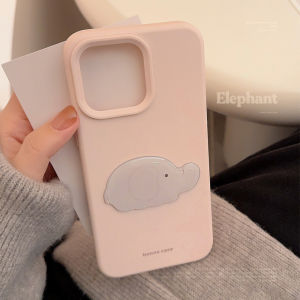 Cute cartoon elephant pink silicone case for iPhone 12 13 14 15 16 Pro Max Anti fall soft cover for iPhone16 case casing