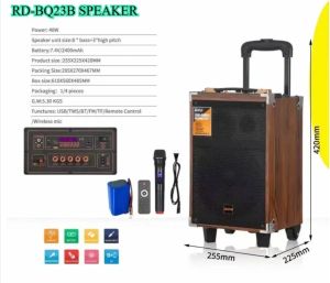 6000W Portable Bluetooth Speaker - Wooden 4-Piece Super Bass System with Wireless Mic for Karaoke/TV/FM