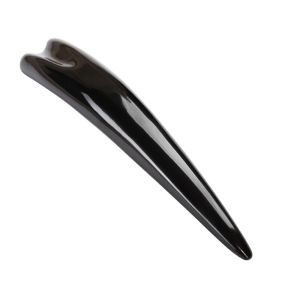 MNLXM Large Massage Scraping Bar Natural Handhold Black Buffalo Horn Massage Stick Gua Sha Board Health Tool Meridian Acupressure Pen SPA