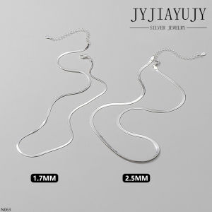 JYJIAYUJY 100% Sterling Silver S925 Necklace Flat snake chain Korean Style Casual Elegant Daily Jewelry Gift