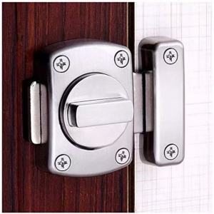 Home security lock brushed silver zinc alloy totate bolt latchdoor window lock and bathrooms lock