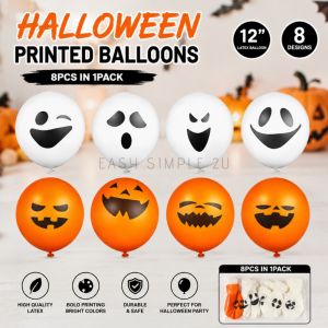 Large Size Happy Halloween Pumpkin Ghost Skeleton Witch Bat Foil Balloon Cosplay Scary Spooky Party Decoration Prop Kids Toy Spider Mummy Vampire Skull Head Stand 3D Foil Balloons Festival Decor Event Backdrop Supply Costume Accessories Photo Background
