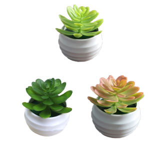 3Pcs Artificial Succulents PlantsMini Potted Desk Plant Decor Office Home Decoration