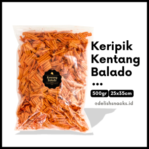 [DELISH SNACKS] Keripik Kentang Balado (Grosir) 250gr 500gr 1 KG / Snack Cemilan Grosiran Kiloan