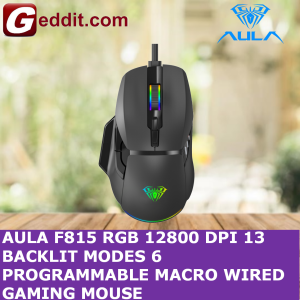 AULA F815 RGB 12800 DPI 13 BACKLIT MODES 6 PROGRAMMABLE MACRO WIRED GAMING MOUSE