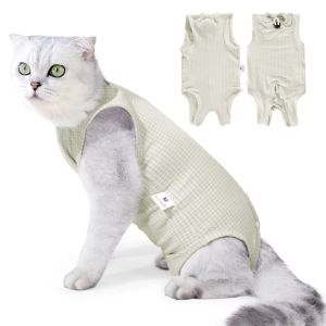 OUTOPEN Breathable Pet Recovery Suit High Elastic Soft Cotton Cat Sterilization Clothes Skin-Friendly Anti-Licking Recovery Onesie Abdominal Wounds