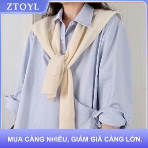 【ZTOYL】 Hàn Quốc dệt kim khăn choàng máy lạnh phòng nữ áo vai giả cổ áo CAPE thắt nút khăn màu rắn cổ bảo vệ scarve
