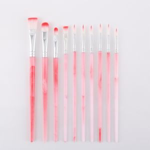 10 Oil Painting Brush Set Plastic Rod Art Painting Watercolor Gouache Painting Brush Oil Painting Brush Set