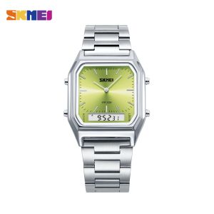 SKMEI นาฬิกาข้อมือโลหะสังกะสีอัลลอย304สแตนเลส3ATM กันน้ำหน้าจอมัลติฟังก์ชั่น7220สไตล์แฟชั่น