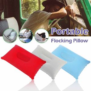 Stock Portable Ultralight Inflatable Pillow bantal PVC Air Pillows Camping Travel Car Beach Plane Head Rest Sleep Cushion