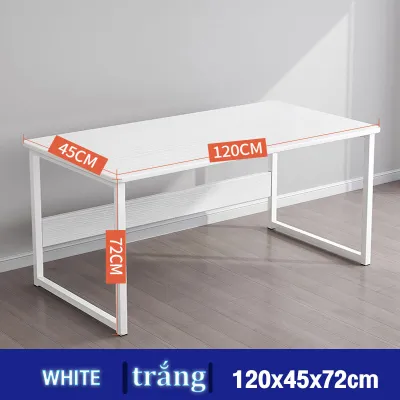 HOMESENCE Bàn làm việc học tập mặt bàn bo góc và định vị 4 lỗ bắt ốc dễ tháo lắp chân sắt sơn tĩnh điện mặt gỗ MDF cao cấp