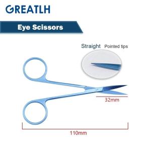 Titanium Eye Scissors Straight Curved Scissors Enucleaton Scissors Ophthalmic Instruments