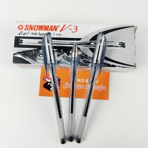 Pulpen Snowman V3 Hitam Satuan Pena Gel 0.5mm
