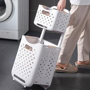 Giỏ đựng quần áo kiểu dáng hiện đại giỏ đựng quần áo 2 tầng gấp gọn treo tường