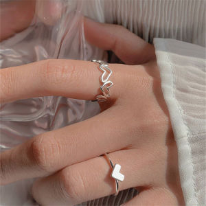 Lovelylife🔥 2 pcs Potong Cincin Zirkon Hitam Wanita High-end Fashion Personality Index Finger Rings
