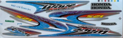 (เคลือบเงาแท้) สติกเกอร์ สติ๊กเกอร์ Wave 125R เวฟ 125R หัวแหลม ปี 2003 รุ่น 4