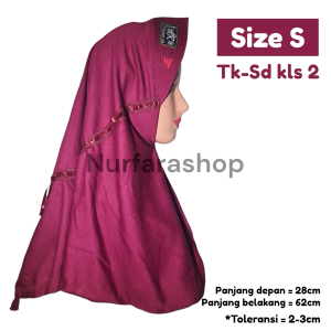 READY STOK !!! JILBAB INSTAN PITA SAMPING SERUT ASTRI KERUDUNG SEKOLAH ANAK TK SD SMP SMA DEWASA WARNA MERAH MARUN HIJAB DAILY