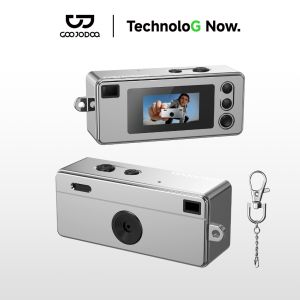 GOOJODOQ CCD Mini Camera Thumb Size for Kids Portable Digital Video Toy Unique Retro with Keychain