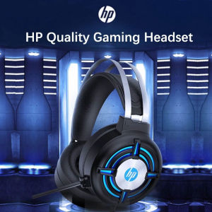 HP H120 Gaming Headset Heavy Bass Cool Lights PC Headphone with Omnidirectional Folding Noise Cancellation Microphone
