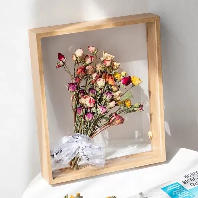 [SG Seller]Square/A4 size 3D Wooden Frame Art Display Box for Flowers Wedding Specimen Decoration DIY Gift Birthday Gift