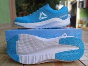 Sepatu Senam Lari Cewek Sneakers Wanita Rebook Vemora Blue Tosca /  Olahraga Zumba Running Aerobik Gowes /  COD / Rafka Aulia Collection