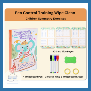 (Symmetry) Pen Control Training Wipe Clean Children Books Early Educational Fun Activity Book Christmas Gift