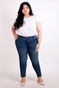 Celana Jeans Wanita Dewasa Terbaru Jumbo JSK 9102 Skinny Pensil Melar Karet BB Hingga 120kg