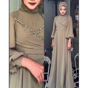 Rafifah Gaun Dress Pesta Bridesmaid Baju Gamis Kondangan Elegan Pres Body Wanita Dewasa Terbaru 2024