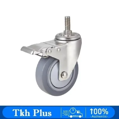 ADX 50mm x M8 / M10 Screw Stem Heavy Duty Swivel Brake Rubber Wheel Roller Caster For stainless steel drying rackSidai Baju