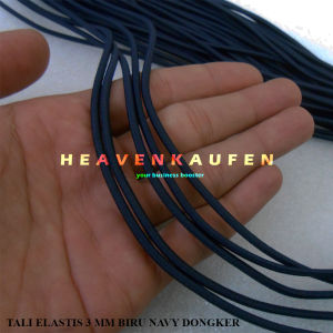 Tali Elastis Melar Molor Bulat Diameter 3 mm Warna Biru Navy Dongker Untuk Tali Jaket Dll Harga Per 5 Meter