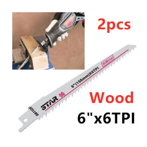 6" 9" 12" (2pcs) Wood and Metal Steel Reciprocating Saw Blades Fast Cutting Saw Blade for Wood  Metal