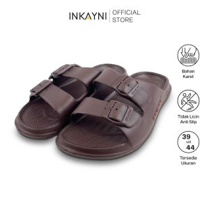 INKAYNI Sandal Pria Terbaru sandal selop pria kece size 39-44 slip-on anti slip sandal full Karet Elastis Desain Stylis Tahan Lama  Sempurna untuk Jalan-jalan & Traveling  Cocok untuk Penampilan Casual & Sporty