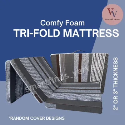 Comfy Foam Trifold Foldable Mattress | 2 Inches and 3 Inches Thickness