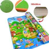 (COD) Foldable Baby play mat crawing pad carpet toddler double-sided pattern thick foam family size 180x200 Floormat banig sleeping mat