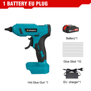 100W 280°C Cordless Hot Melt Glue Machine Portable Rechargeable with 10pcs 11mm Glue Sticks DIY Repair Tool For Makita 18V Battery