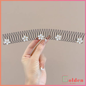 Golden หวีสับผม ลายดอกไม้ และไม่มีรอยต่อ ระดับไฮเอนด์ เก็บผมเร็ว Hair Accessories