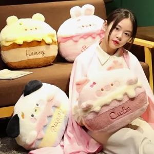 Gối Ôm Chăn Bông Gối Giữ Ấm Tay Chăn Nhung San Hô Gối Ngủ Trưa Văn Phòng Hai Trong Một Gối Tựa Trên Xe