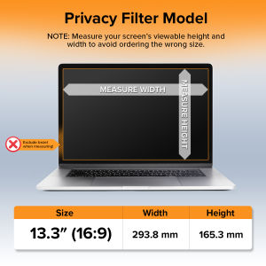 Tecgear Privacy Filter with Crystal Edge Invisible for Laptop Reusable Washable Anti-Peep Screen Transparent Frame