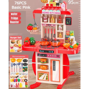 ~Ship From KL~ 95CM Height Kids boy girl Kitchen Toy Pretend Play Set Spraying Mist Steam cooking toys Masak Masak morden kitchen