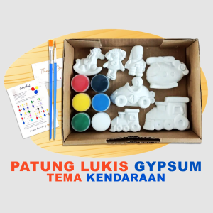 Set Lukis Gypsum Mainan Anak Motif Kendaraan - DIY Edukatif