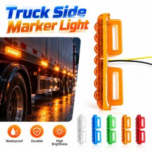 MIRELAE 7 đèn LED Đèn báo hiệu bên hông xe tải Độ sáng cao. Chống thấm nước Đèn cảnh báo nhấp nháy LED Đèn tín hiệu ô tô dành cho xe máy xe tải và xe bán tải.