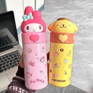 Stainless Steel Thermos Cup Portable Kettle Sanrio Cartoon Student Childrens Hot Water Cup Melody Kuromi Vacuum Flasks Gift