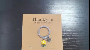 Thank You For Helping Me Grow Keyrings Creative small flower keychain