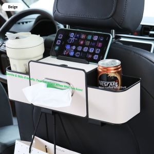 Túi để đồ sau ghế xe hơi với giá để điện thoại đồ giữ cốc và hộp đựng khăn giấy-Giải pháp lưu trữ đa chức năng cho chiếc xe của bạn
