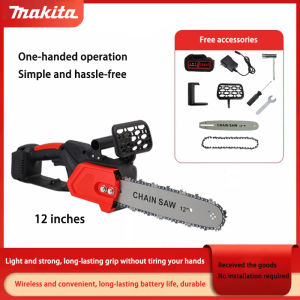 MAKITA  4/8/10/12 inches  Portable High Power Chainsaw Wood Cutting original chain saw Lithium Battery Chainsaw