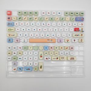 Cartoon Theme Keycap PBT Material Set Ice Cream Macaron Color Matching Highly Durable Oil-free Detachable For Office Mechanical Keyboard