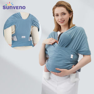 Breathable Baby Wrap CarrierHands Free Baby Infant Carrier Simple Pre-Wrapped Holder for 0-24 Months Baby NewbornsNo Tying or Rings