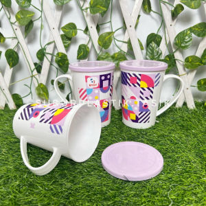 [ 6 pcs ] Mug Gruvy Bygy | Cangkir Tutup Plastik Tebal Kuat Tahan Panas | Gelas Minum Gagang Tahan Lama Aestetic Warna Warni Lucu Murah Harga Grosir Bisa COD